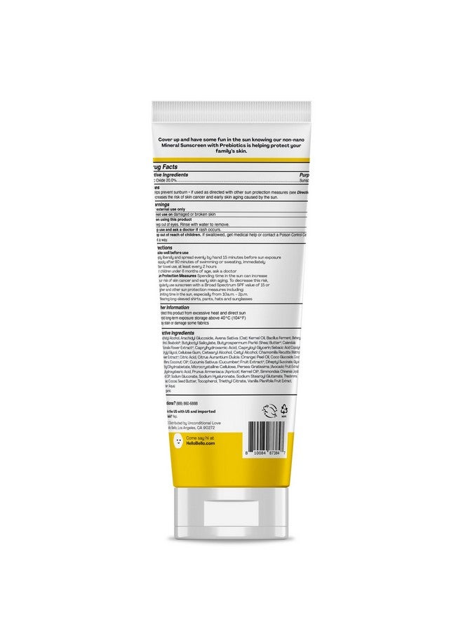 Hello Bello Mineral Spf 55+ Sunscreen Lotion With Prebiotics I Water Resistant And Reef Friendly Sun Protection For Babies And Kids I 3 Fl Oz (Pack Of 1) - Image 2