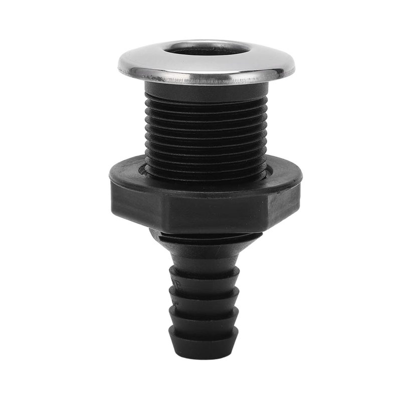3 4 Inch Thru Hull Scupper Drain Straight Black with Stainless Steel 316 Cover - Image 5