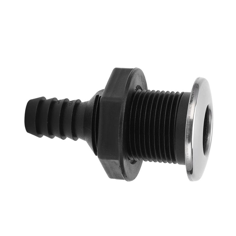 3 4 Inch Thru Hull Scupper Drain Straight Black with Stainless Steel 316 Cover - Image 4