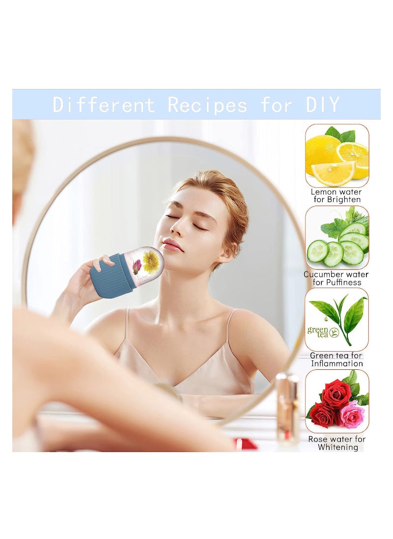 Portable Silicone Ice Mold Roller For Face And Eyes Puffiness Relief Blue