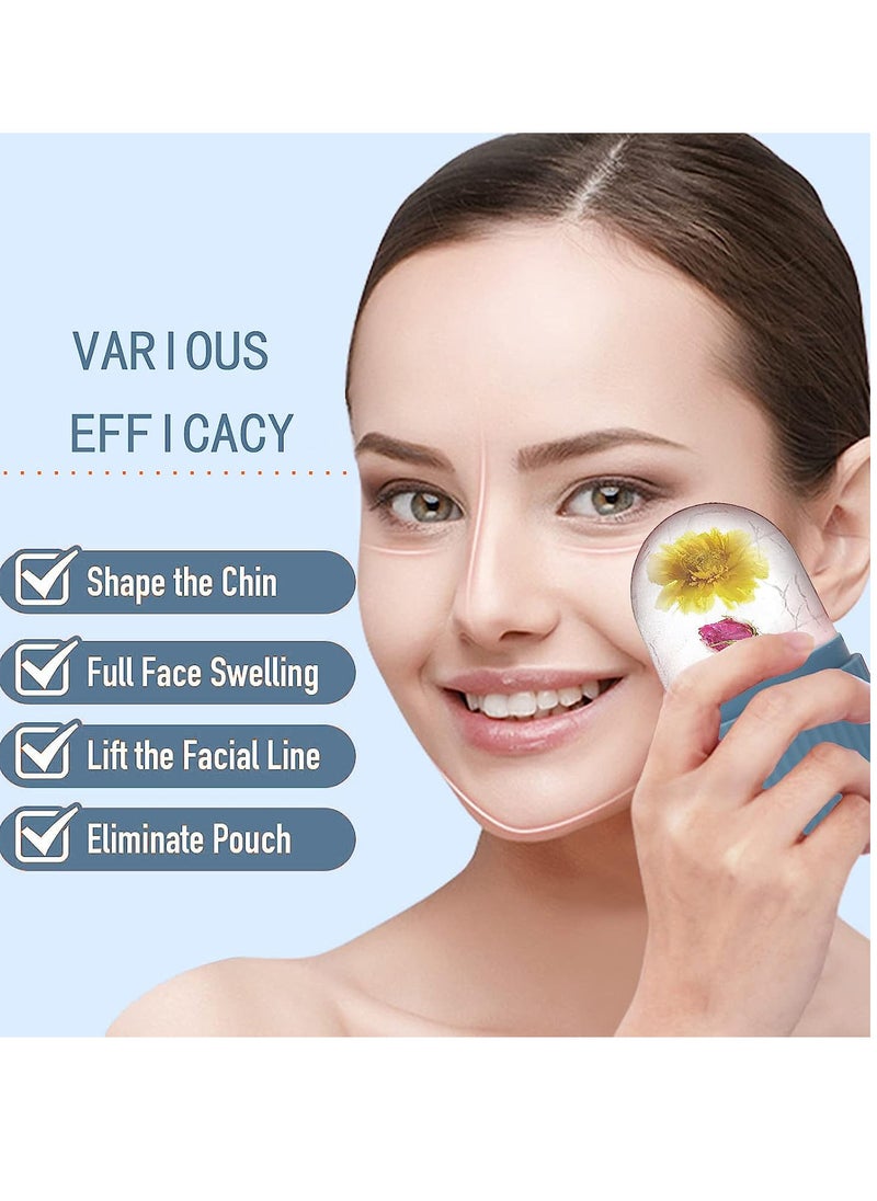 Portable Silicone Ice Mold Roller For Face And Eyes Puffiness Relief Blue