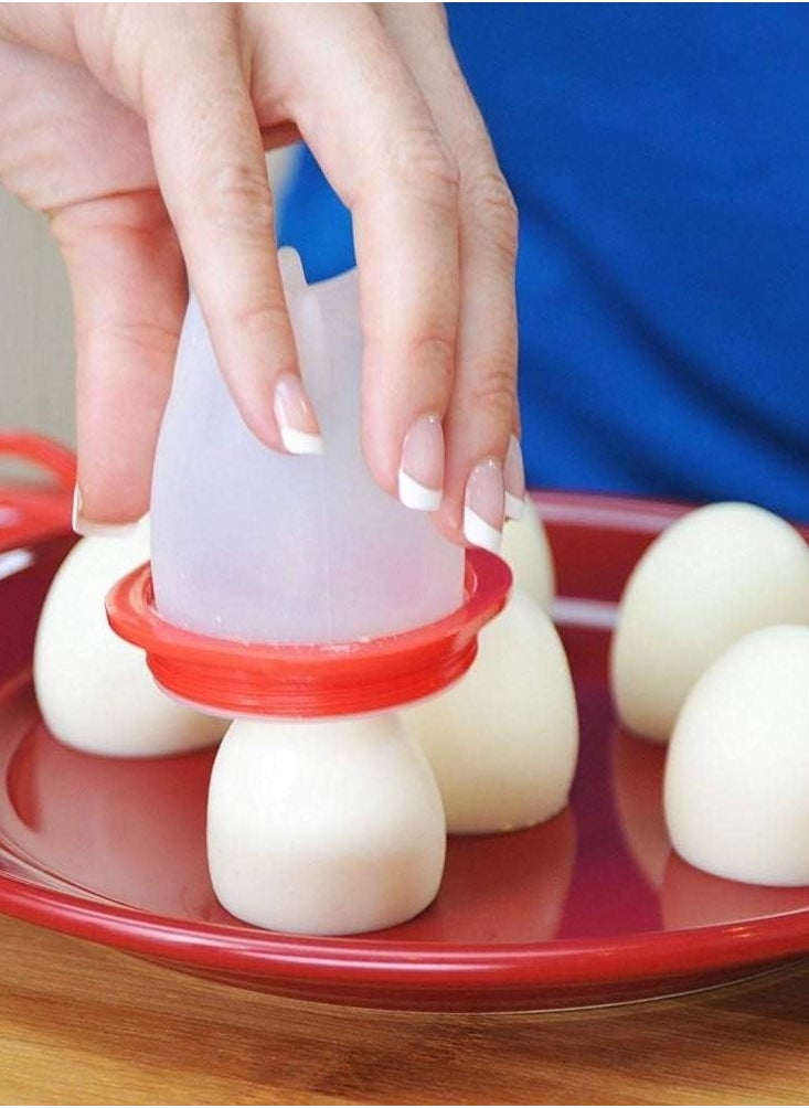 Shellless Egg Boiler - 6 Egg Boiler Molds with Removable Cover, Non-stick Boiled Egg Molds, Easy to Use and Clean