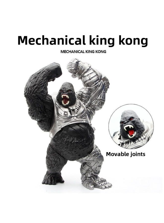 لعبة مجسمة كبيرة من المطاط الناعم King Kong Joint Movable War Monster Orangutan نموذج لعبة زينة يدوية للرجال - اللون: فضي ميكانيكي King Kong (5 مفاصل متحركة) [صندوق هدايا]] - Image 3