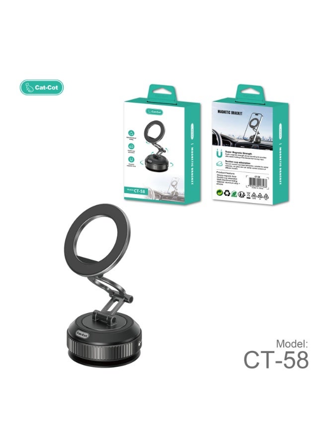 Cat - Cot Magnetic Car Phone Holder – 360° Rotating Vacuum Suction Mount for Dashboard & Windshield – Universal Hands-Free Bracket with Strong Magnetic Grip - Image 2