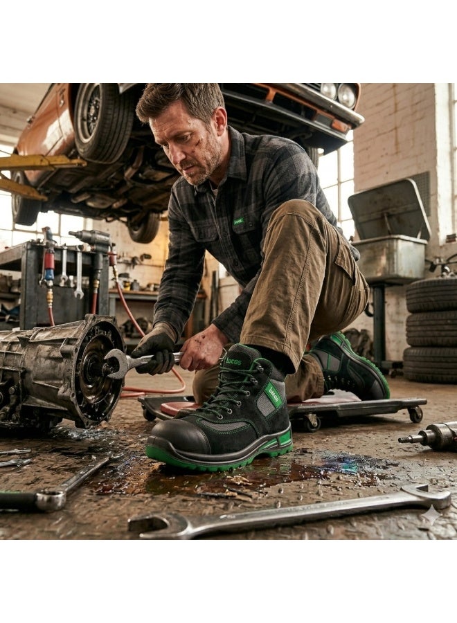 Lucas Nevis High Ankle Steel Toe Safety Shoes, Heavy Duty Industrial Work Shoes for Construction, Warehouse and Outdoor Job Sites with Slip Resistant Protective Sole for Men and Women - Image 5
