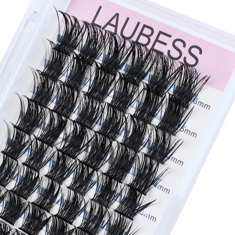 LAUBESS Cluster Lashes 72pcs Individual Lashes Mixed Tray Volume Eyelash Clusters DIY Lash Extension Fluffy Cluster Eyelash Extensions Kit Soft Lash Clusters (01-0.07C, 9-16mm) - Image 1