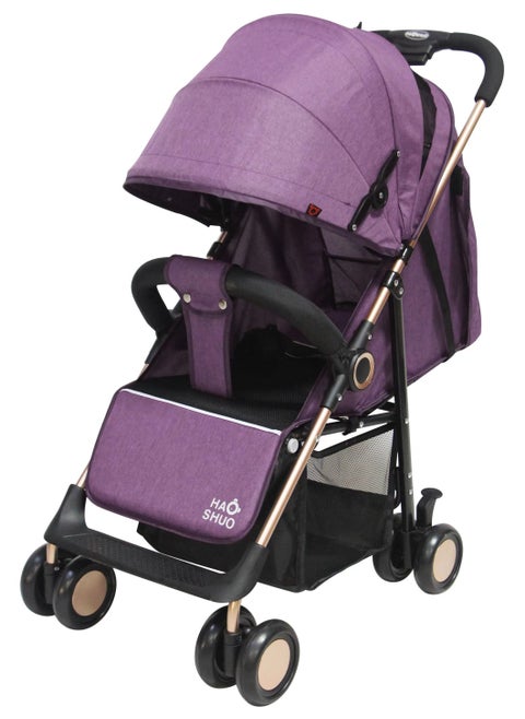 Lightweight Foldable Baby Stroller Hao Shuo High From Newborn to Three Years Old Grade Material Foldable Handle Purple Color