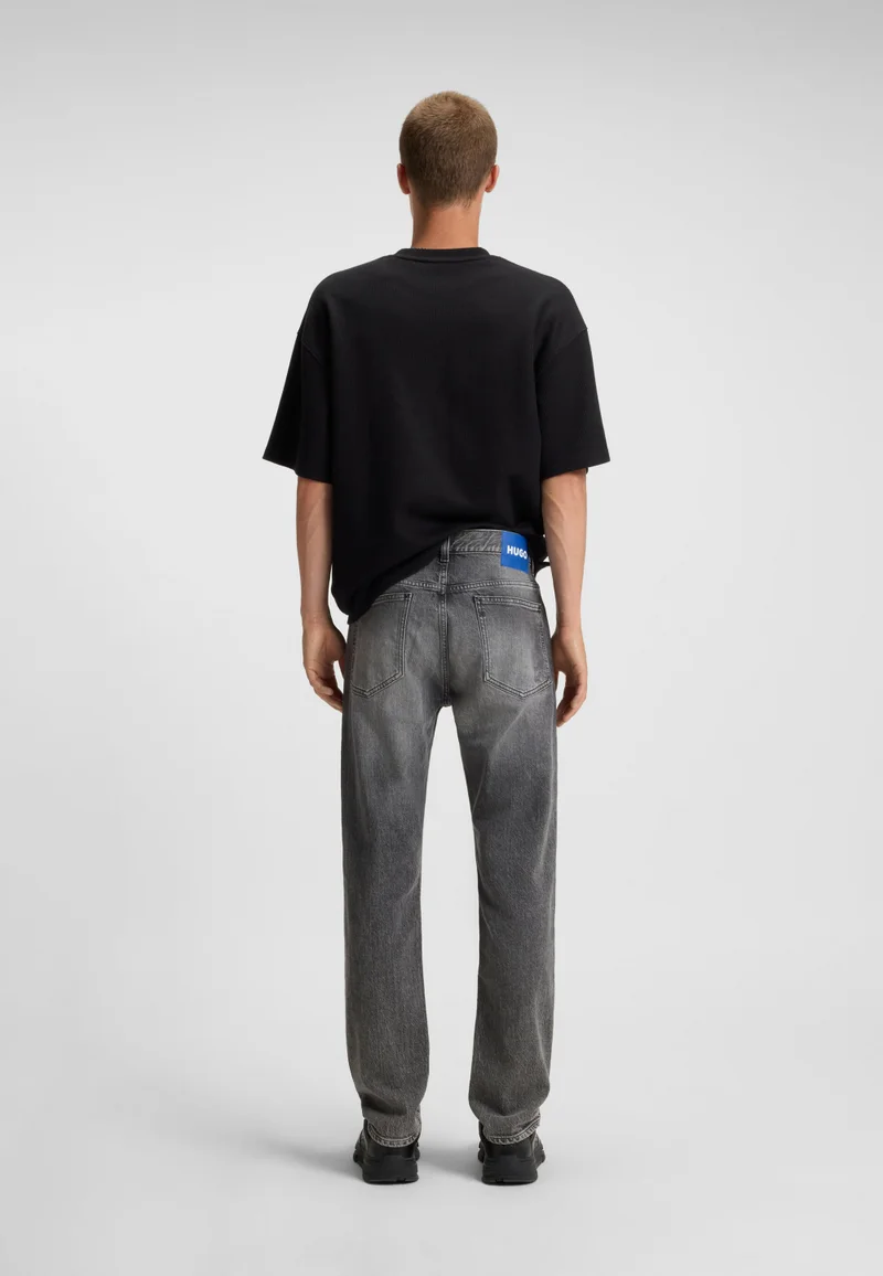 HUGO Slim-fit jeans in grey distressed denim