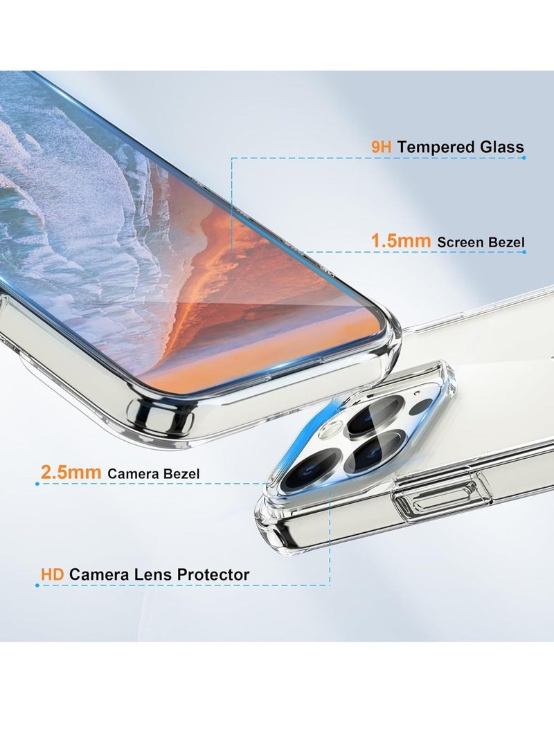 Raxoom iPhone 15 Pro Case with [2 Screen Protector + 1 Camera Lens Protector] [Military Grade Protection] Shockproof Hard PC Back Flexible TPU Sides Phone Case for iPhone 15 Pro Case Clear - Image 3