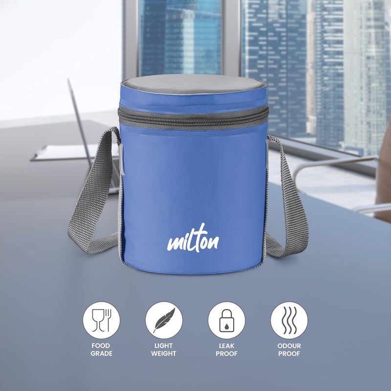 Milton MILTON Softline Foodie Tiffin Insulated Lunch Box Set of 3 280 ml Each Blue Leak Proof Microwave Safe Odour Proof Light Weight Easy to Carry Food Grade - Image 2