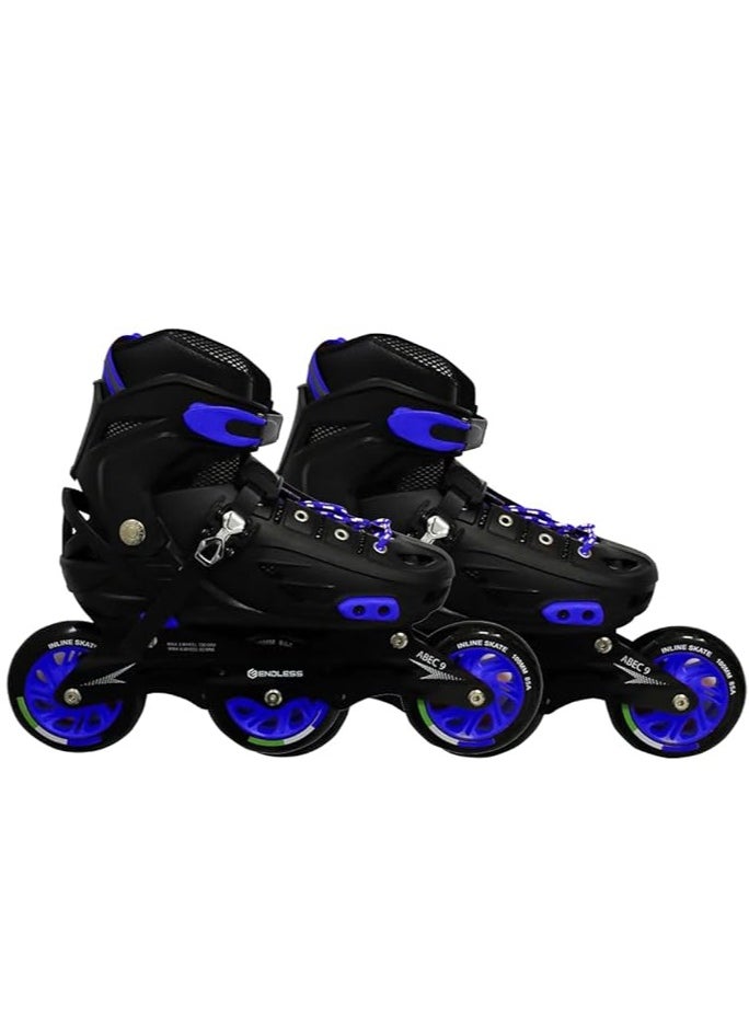 ENDLESS  EL1033 Inline Adjustable Skates Medium Size 34 EUR (UK 1.5) - 38 EUR (UK 5) for 6 to 12 Years | Aluminium Chassis and 100 mm PU Three Wheels | With ABEC 9 Bearings | Indoor and Outdoor  - Image 1