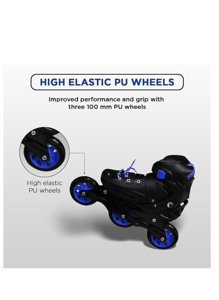 ENDLESS  EL1033 Inline Adjustable Skates Medium Size 34 EUR (UK 1.5) - 38 EUR (UK 5) for 6 to 12 Years | Aluminium Chassis and 100 mm PU Three Wheels | With ABEC 9 Bearings | Indoor and Outdoor  - Image 5