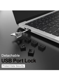 Y&D USB Port Blocker Set with Key, A Dust Cap Female Protector, Locking and for Computers, TVs, Routers, Black,10Pcs  - Image 3