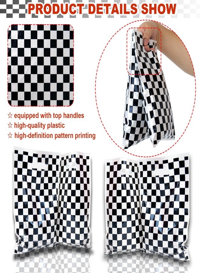 HEPAPATE 40Pcs Race Car Theme Checkered Treat Candy Bags, Race Car Party Favors, Black and White Checkered Gift Bags for Birthday Party Decor Supplies (Small) - Image 3
