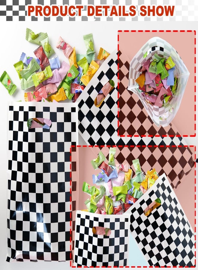 HEPAPATE 40Pcs Race Car Theme Checkered Treat Candy Bags, Race Car Party Favors, Black and White Checkered Gift Bags for Birthday Party Decor Supplies (Small) - Image 4