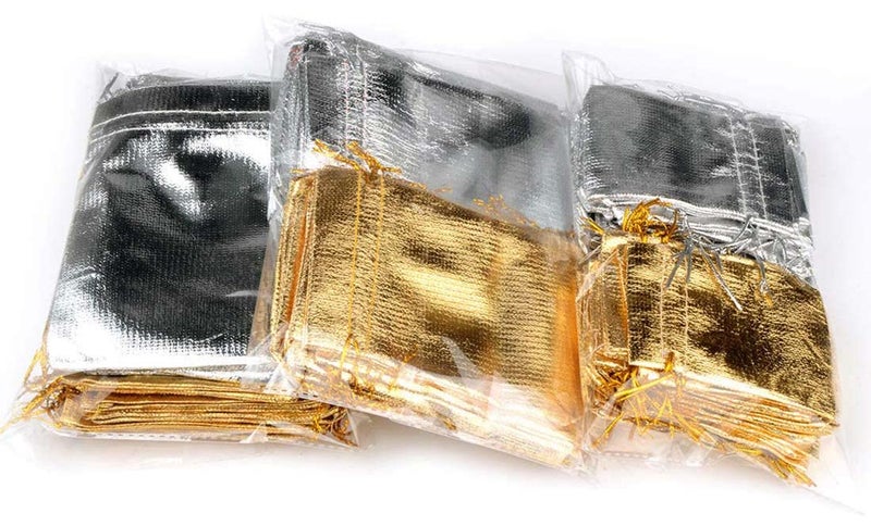 DIY Crafts Size: 9x12cm, Color: Silver, 24 Pcs 7x9cm 9x12cm 10x15cm Adjustable Jewelry Packing Silver/Gold Colors Drawstring Velvet Ba(Size: 9x12cm, Color: Silver) - Image 3
