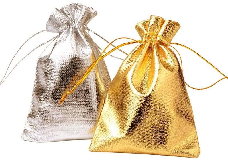 DIY Crafts Size: 9x12cm, Color: Silver, 24 Pcs 7x9cm 9x12cm 10x15cm Adjustable Jewelry Packing Silver/Gold Colors Drawstring Velvet Ba(Size: 9x12cm, Color: Silver) - Image 1
