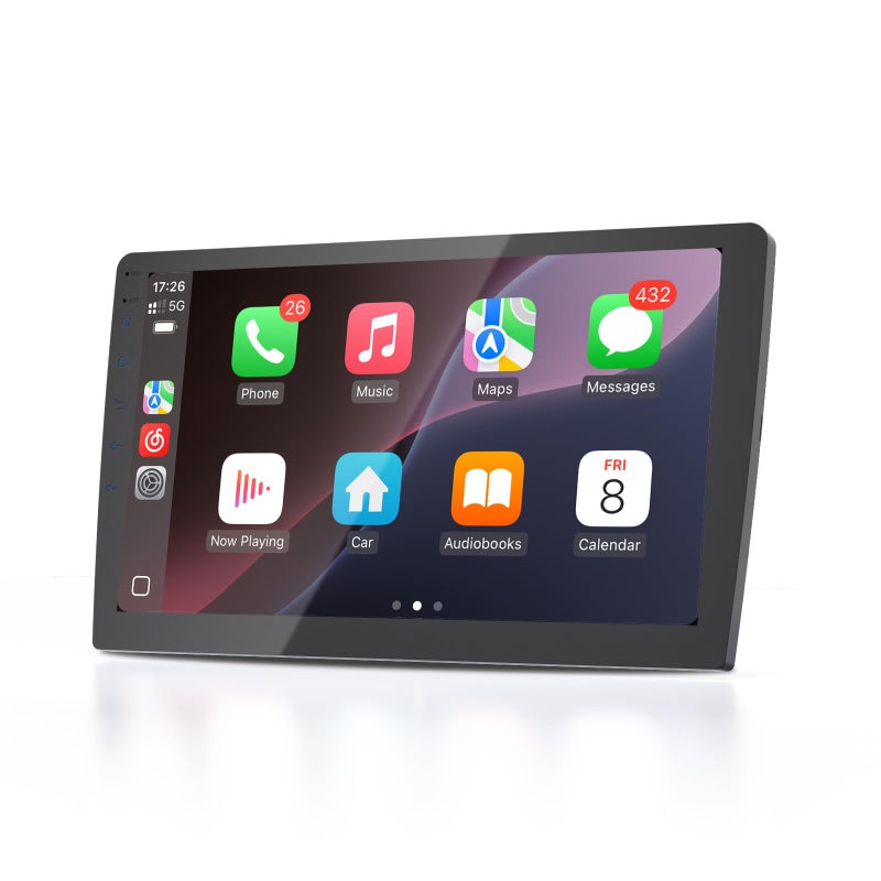 Haudio 10.1" Wireless Double Din Car Stereo with Bluetooth, Wireless CarPlay and Android Auto, Backup Camera, GPS Navigation, Free APK Download and Deletion, FM, Voice Control, Mirror Link - Image 1
