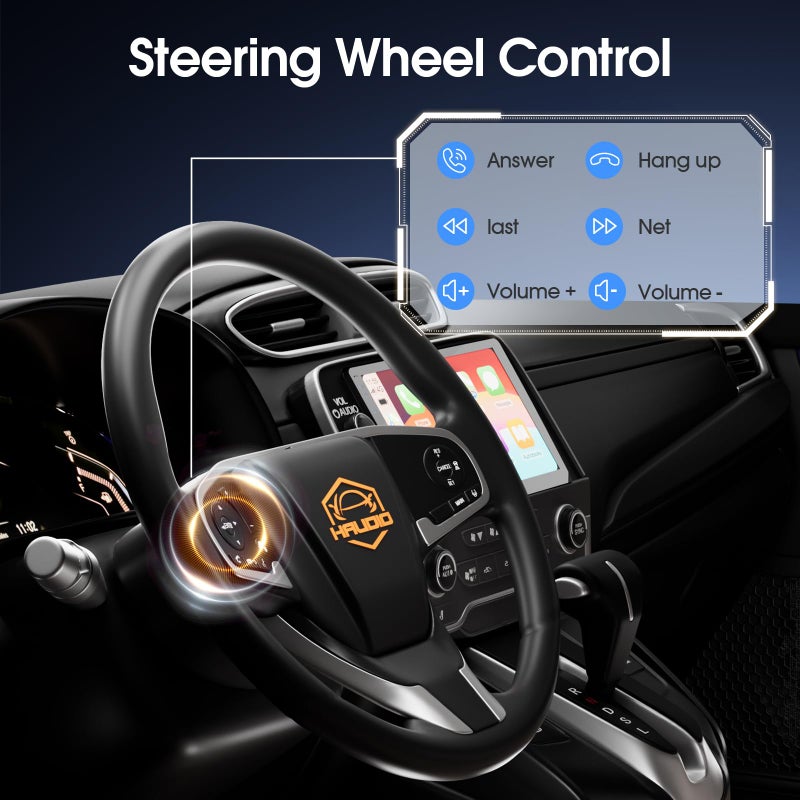 Haudio 10.1" Wireless Double Din Car Stereo with Bluetooth, Wireless CarPlay and Android Auto, Backup Camera, GPS Navigation, Free APK Download and Deletion, FM, Voice Control, Mirror Link - Image 4