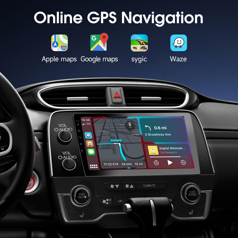 Haudio 10.1" Wireless Double Din Car Stereo with Bluetooth, Wireless CarPlay and Android Auto, Backup Camera, GPS Navigation, Free APK Download and Deletion, FM, Voice Control, Mirror Link - Image 3