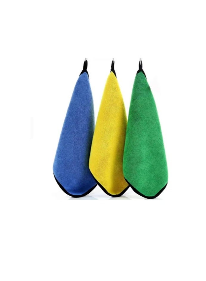 3-Piece Microfiber Car Drying Towel Set Assorted Colors Ultra Absorbent Cleaning Cloths for Car Wash and Detailing - Image 2