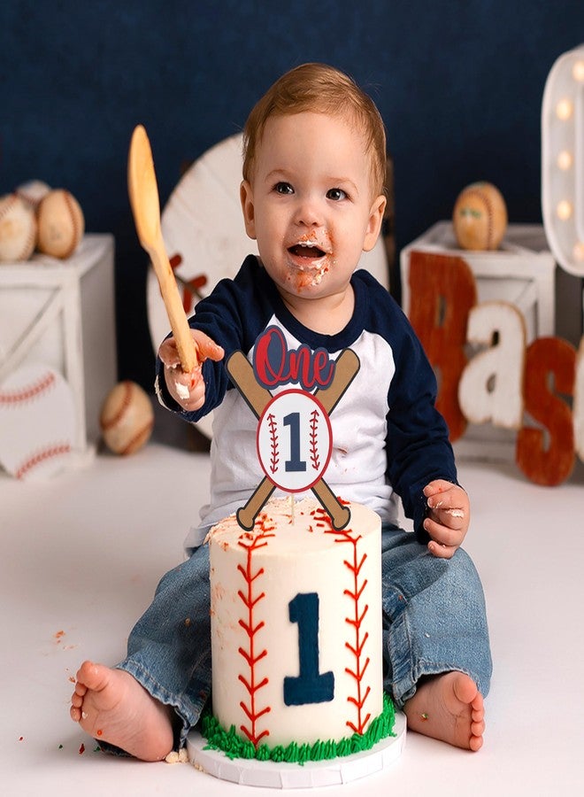 Jissoo Baseball 1st Birthday Cake Topper - Sports One Birthday Party Decorations,Rookie of the First Year Cake Topper,Sports Theme Centerpieces,Baseball Party Photo Props - Image 4
