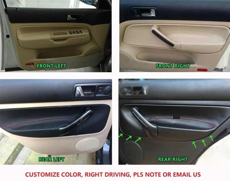 QASULER Microfiber Leather Door Panel Cover for VW Models - Image 5