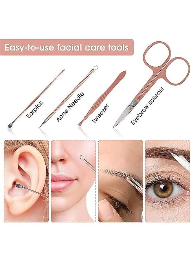 MOXO 12 in 1 Rose Gold Mani SetNail Clippers KitsBeauty Tool Portable SetPink Leather Bag Stainless Steel SetSuitable for Home Workplace Outdoor Travel  Giving Beauty Salon  - Image 3