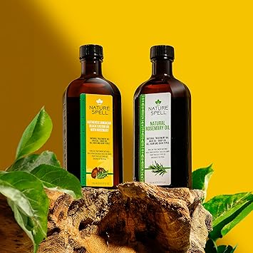 Nature Spell Rosemary Oil For Hair Growth Duo 150ml x 2 Treats Dry Damaged Hair Rosemary Oil Fusion Duo PreDiluted With Almond Castor Oil Made In The UK - Image 2