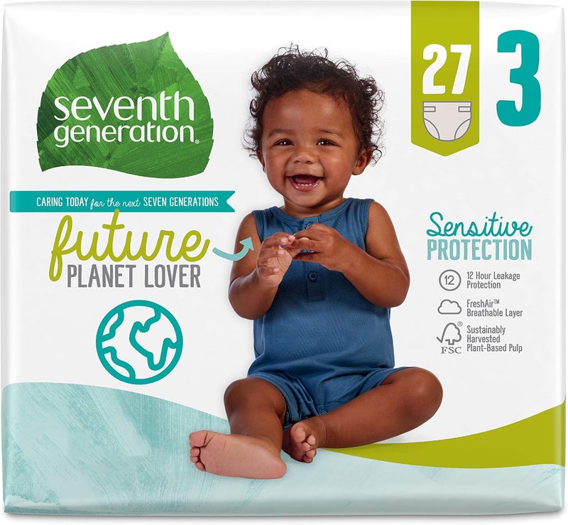 Seventh Generation Baby Diapers, Sensitive Protection, Size 3 - Image 1