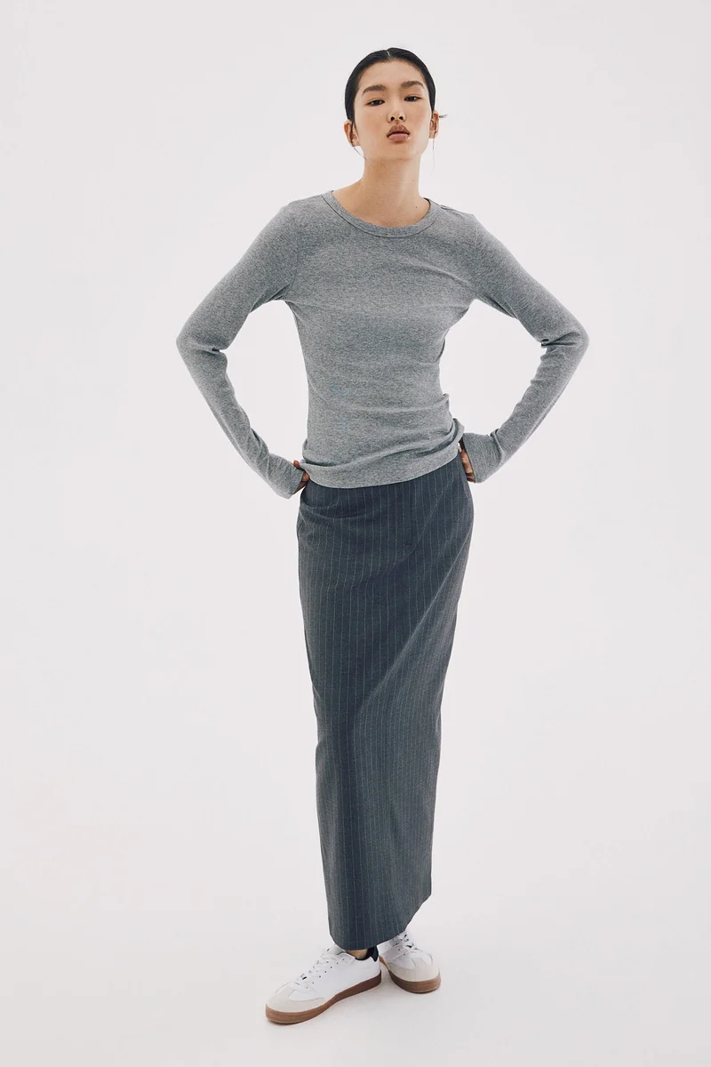 اتش اند ام Ribbed Modal-Blend Top
