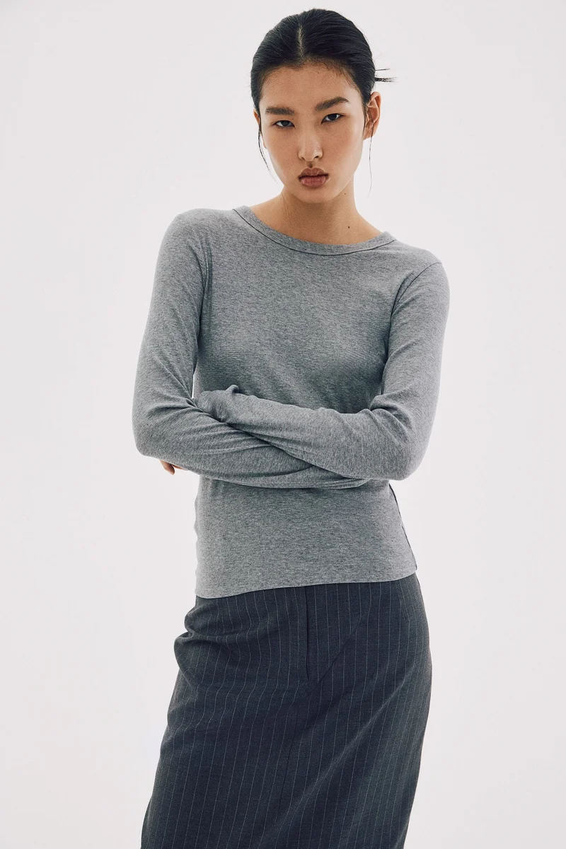 H&M Ribbed Modal-Blend Top