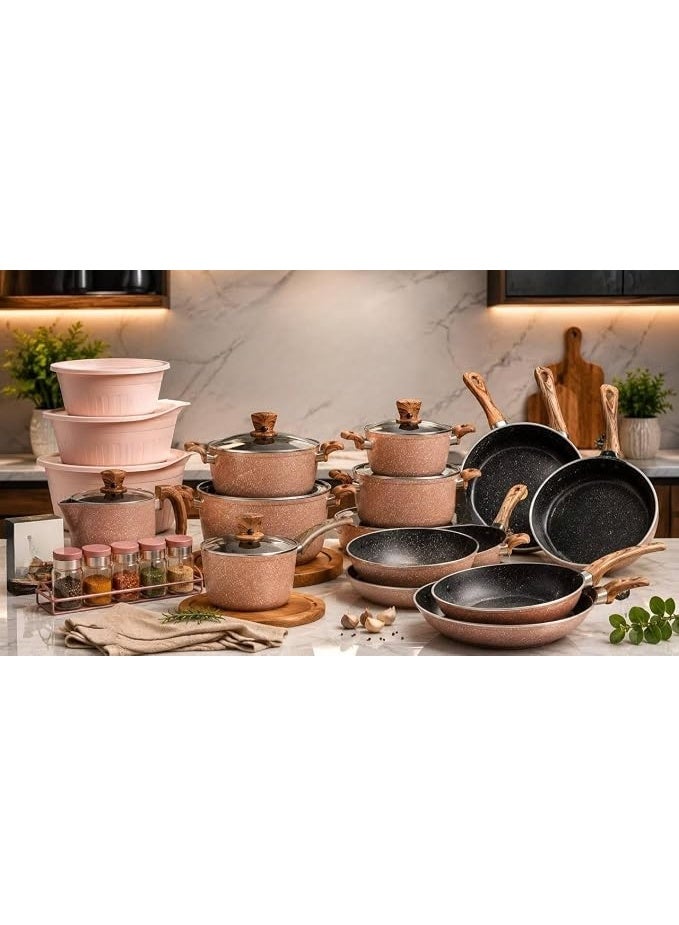 17-piece multi-size cookware set with pans, crepe pan, and trays – a complete kitchen kit - Image 3