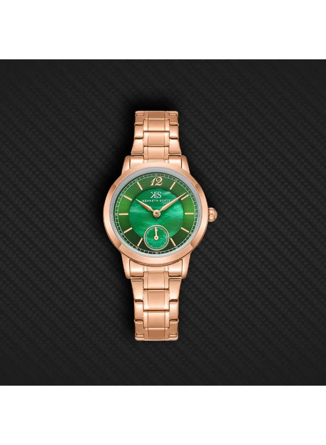 Kenneth Scott  Women's Stainless Steel Analog Watch K23538-RBKMG - 29 mm for Women | Best Price UAE