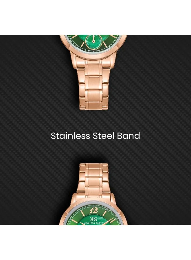 Kenneth Scott  Women's Stainless Steel Analog Watch K23538-RBKMG - 29 mm for Women | Best Price UAE