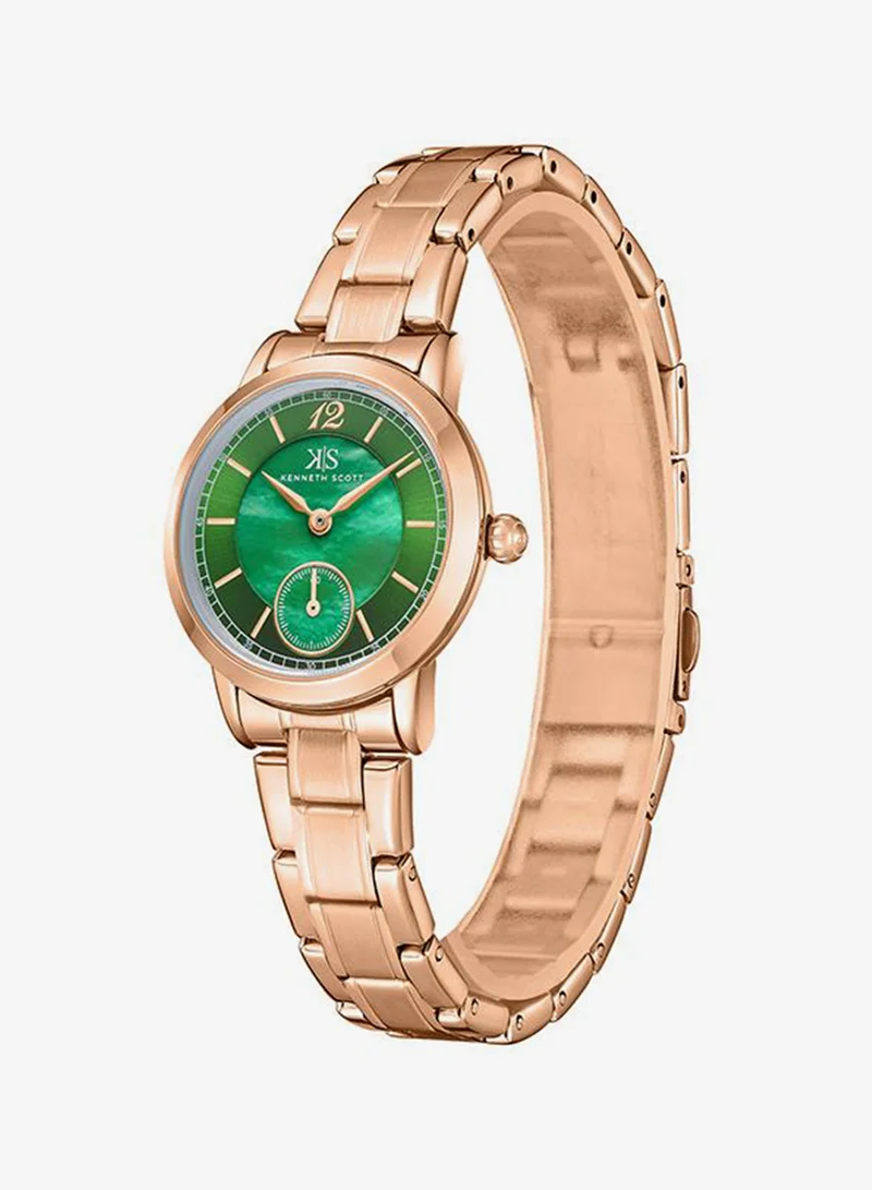 KENNETH SCOTT Women's Stainless Steel Analog Watch K23538-RBKMG - 29 mm