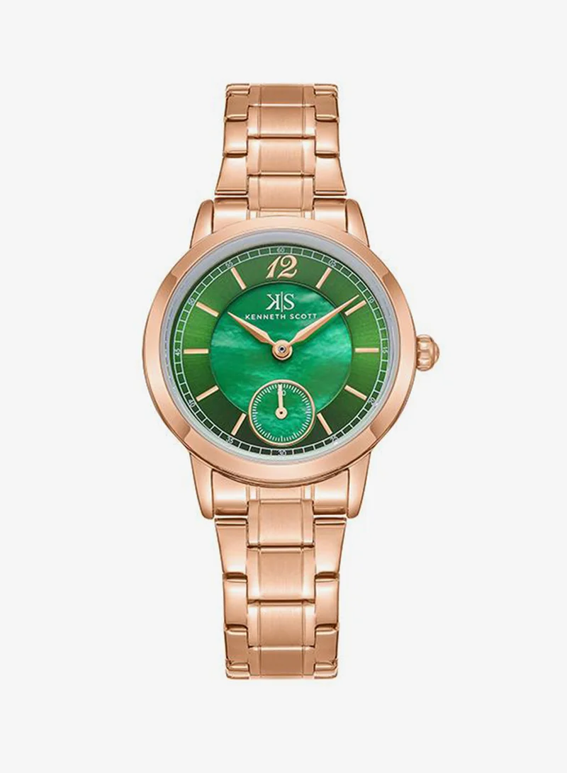 KENNETH SCOTT Women's Stainless Steel Analog Watch K23538-RBKMG - 29 mm