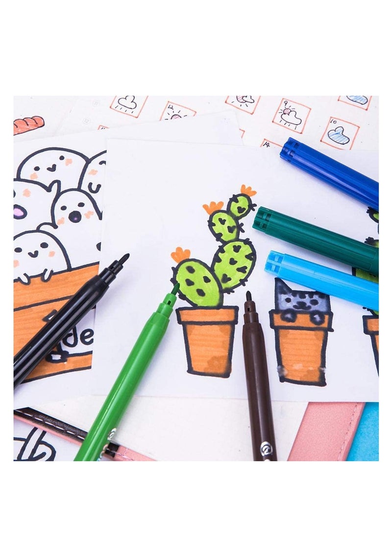 Deli 24-Piece Washable Felt Pen Set Multicolour - Image 5