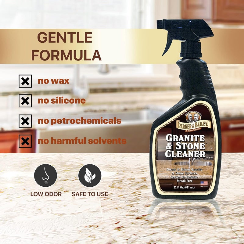 Parker Bailey Granite & Stone Cleaner - Granite Countertop Cleaner Kitchen Island Cleaning Spray Marble Cleaner Tile Cleaner Slate Quartz Daily Granite Cleaner Bathroom Counter Cleaner -White, 24 Oz - Image 4