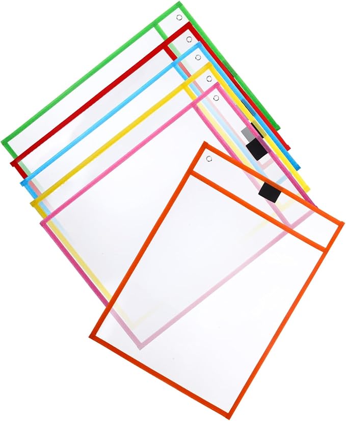Dry Erase File Sleeves 6 Pcs Acid Free Sheet Protectors Easy Clean Multi Use - Image 1