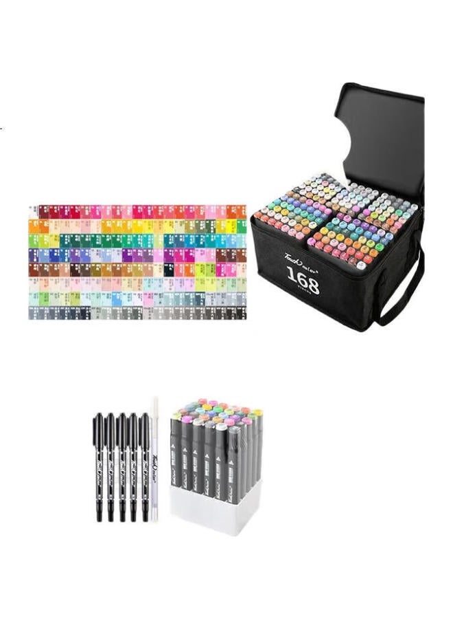 Touchcolor 168 Colors Marker Set Professional Color Pen Set Oil-Based Quick-Drying Painting Art Supplies Special Watercolor Pen Drawing Pen Pigment Stationery Set Children'S Day Gift - Image 2