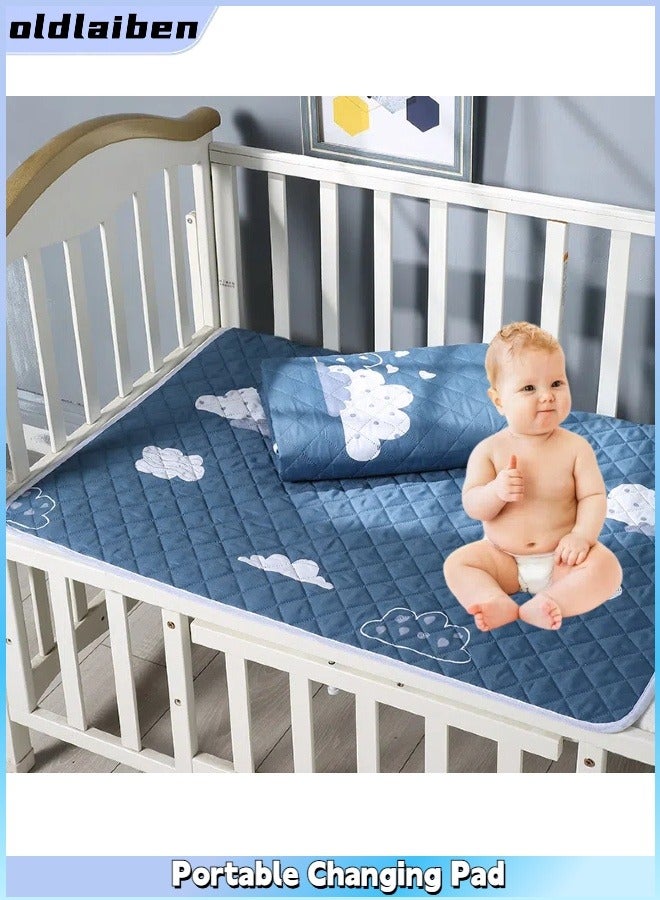oldlaiben Portable Changing Pad for Baby|Travel Baby Changing Pads for Moms, Dads|Waterproof Portable Changing Mat|Excellent Baby Shower/Registry Gifts（Dark Blue） - Image 1