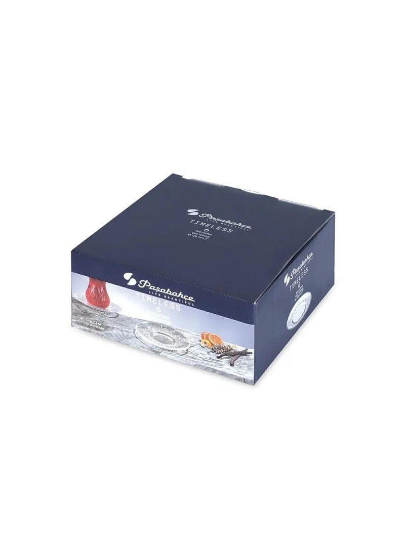 Pasabahce Timeless Tea Plate Set of 6Pcs (12.6cm) Clear - Image 4