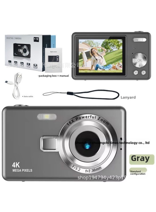 HD Digital Camera Students Mini Digital Camera Children Special Photography Shooting Camera Wholesale-Color:Q12 Silver-hd Large Screen + Storage Bag  - Image 1
