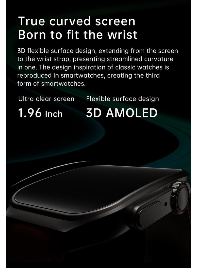 ساعة OA88 الذكية | شاشة AMOLED ثلاثية الأبعاد 1.96 بوصة، مقاومة للماء بمعيار IP67 | مكالمات بلوتوث | مستشعر عالي الدقة | مراقبة الصحة: ​​معدل ضربات القلب على مدار الساعة، نسبة الأكسجين في الدم | أكثر من 120 وضعًا رياضيًا، مساعد صوتي (أزرق سماوي) - Image 2