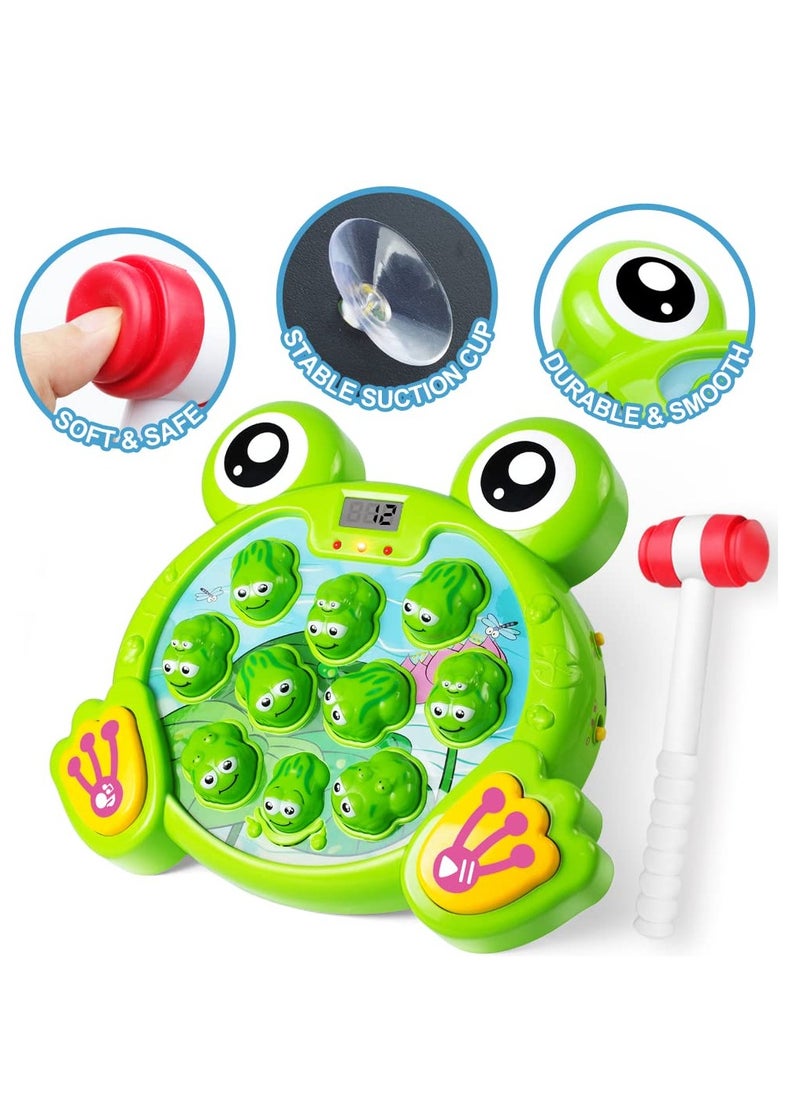 YelaJoy - Interactive whack-a-frog game  Early development toy Activity Learning Includes two hammers Fun gift - Image 1