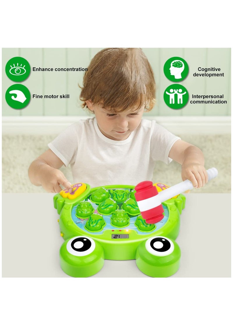 YelaJoy - Interactive whack-a-frog game  Early development toy Activity Learning Includes two hammers Fun gift - Image 1