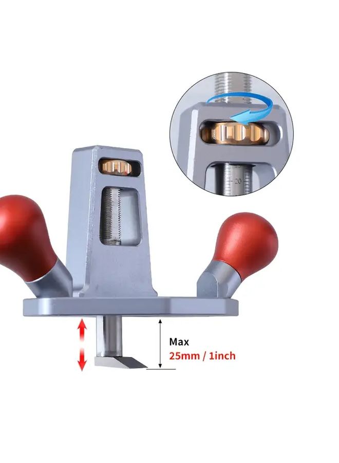RuTool Handheld Router Plane Adjustable Depth Wood Plane With Blade Heavy Duty Body Fence System Portable Woodworking For Mortise Tenon Joinery Groove Cutting Smoothing Edges DIY Professional Carpenter - Image 4