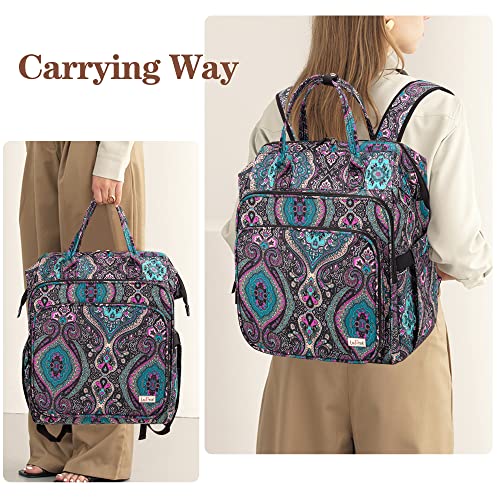 LoDrid Knitting Backpack With Three Oversized Grommets, Travel Yarn Bag With Steel Frame Top, Crochet Organizer for Hooks, Needles, and Other Accessories, Totem - Image 5