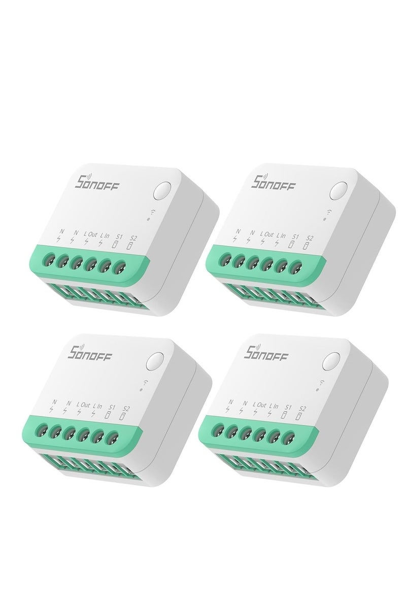 SONOFF SONOFF MINIR4M Matter Smart Switch, 2 Way Smart Switch, WiFi Wall Switch, Support Matter Protocol, Voice Control 4 Piece Compatible with Alexa/Google Home/Home Assistant, 2400W/10A - 4 PCS - Image 1